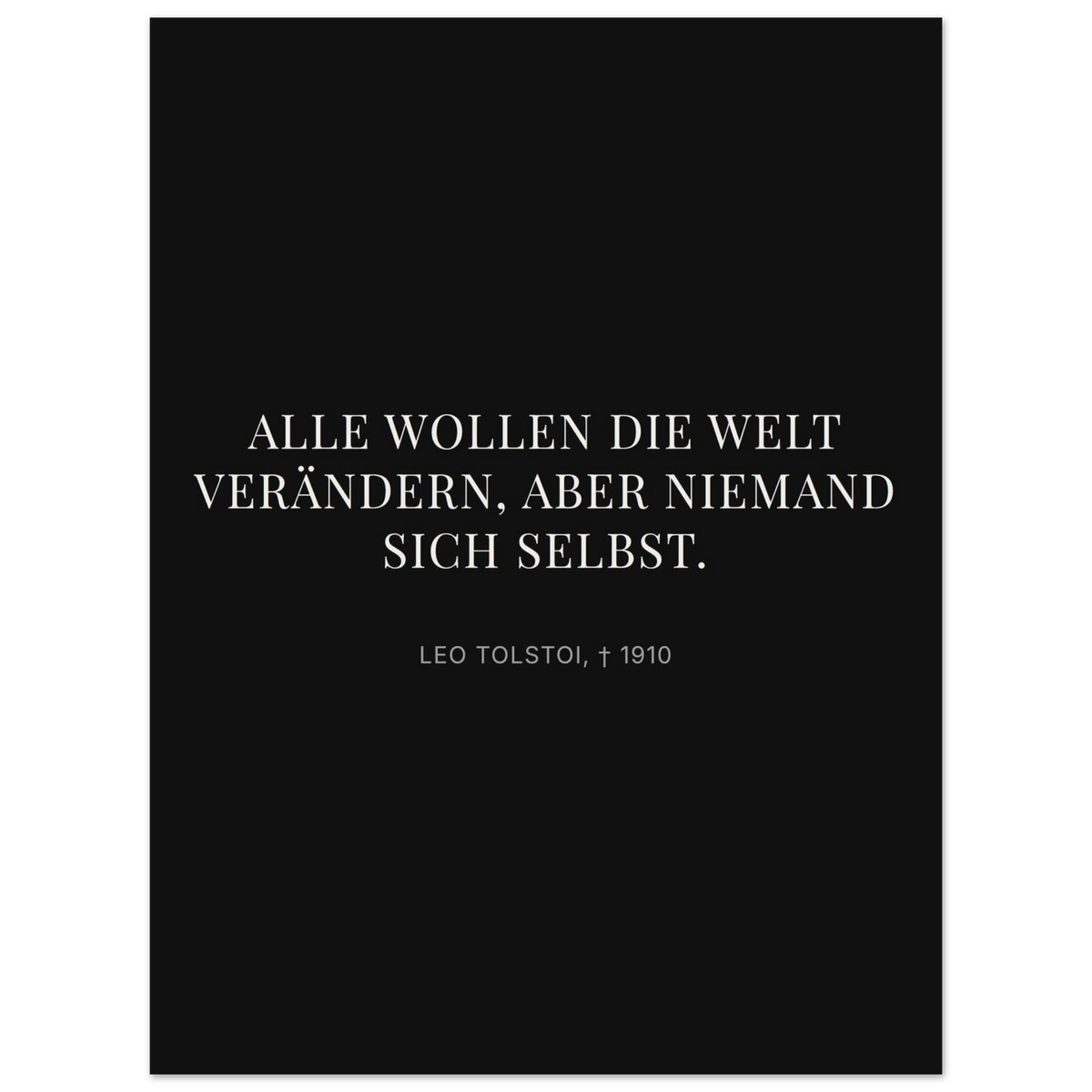 Leo Tolskis Selbstentdeckung in Dunkelschrift – Motiv 2 (Premium Poster auf mattem Papier)