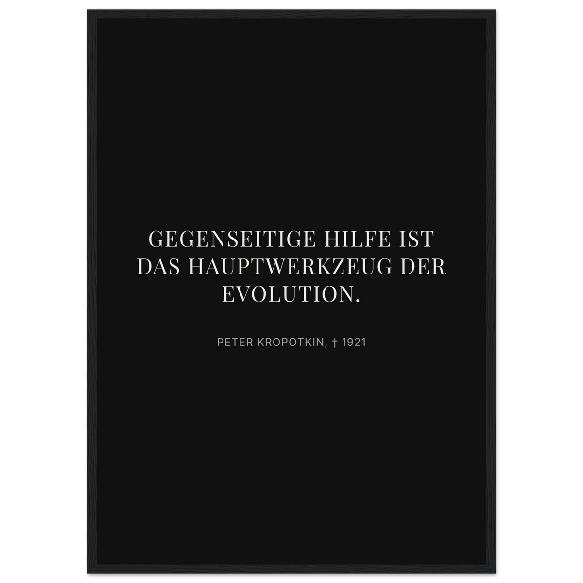 Kroponkins Wege im Dunkeln – Typografie auf Leinwand – Motiv 2 (Klassisches Poster mit Holzrahmen)