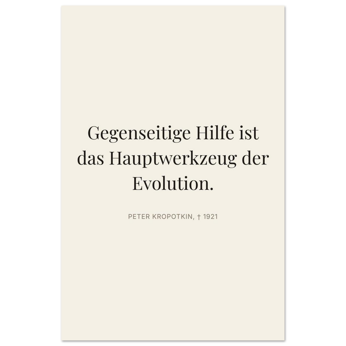 Kroponkins Wege im Dunkeln – Typografie auf Leinwand (Premium Poster auf mattem Papier) [Editorial-Beige]