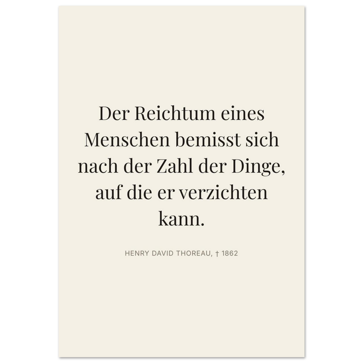 Thores Wege zum Reichtum - Typografisches Zitat in Bauhaus-Stil (Premium Poster auf mattem Papier) [Editorial-Beige]