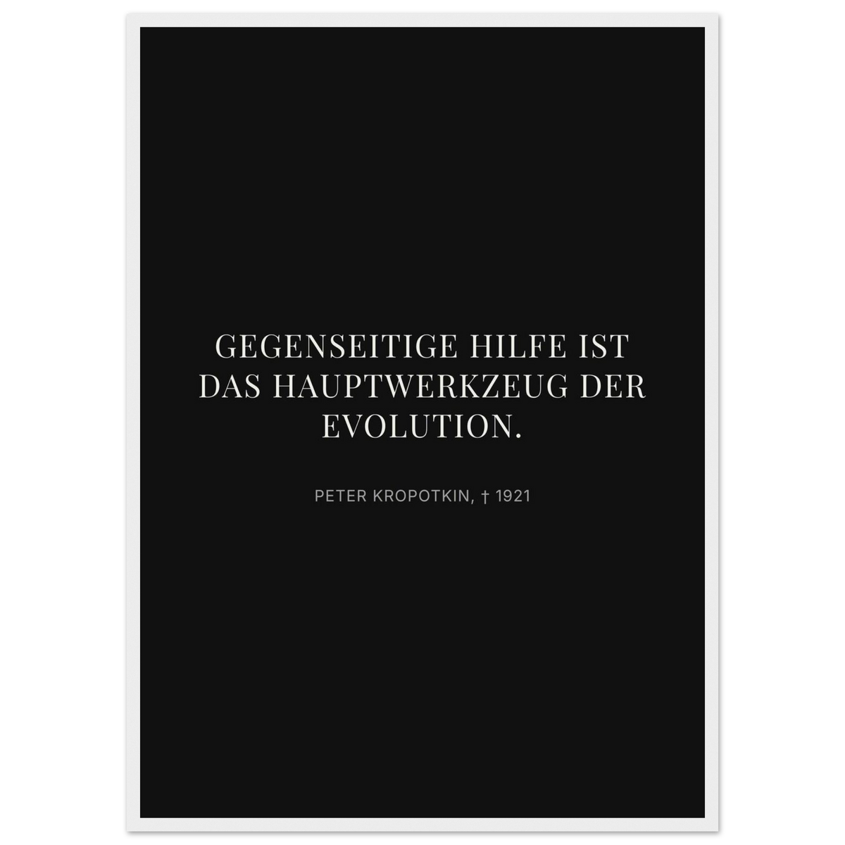 Kroponkins Wege im Dunkeln – Typografie auf Leinwand – Motiv 2 (Klassisches Poster mit Holzrahmen)
