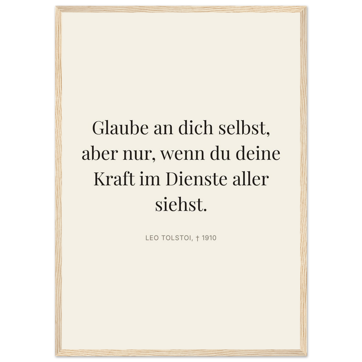 Leo Tolskis Wege zum Schweizer Weiss (Klassisches Poster mit Holzrahmen) [Editorial-Beige]