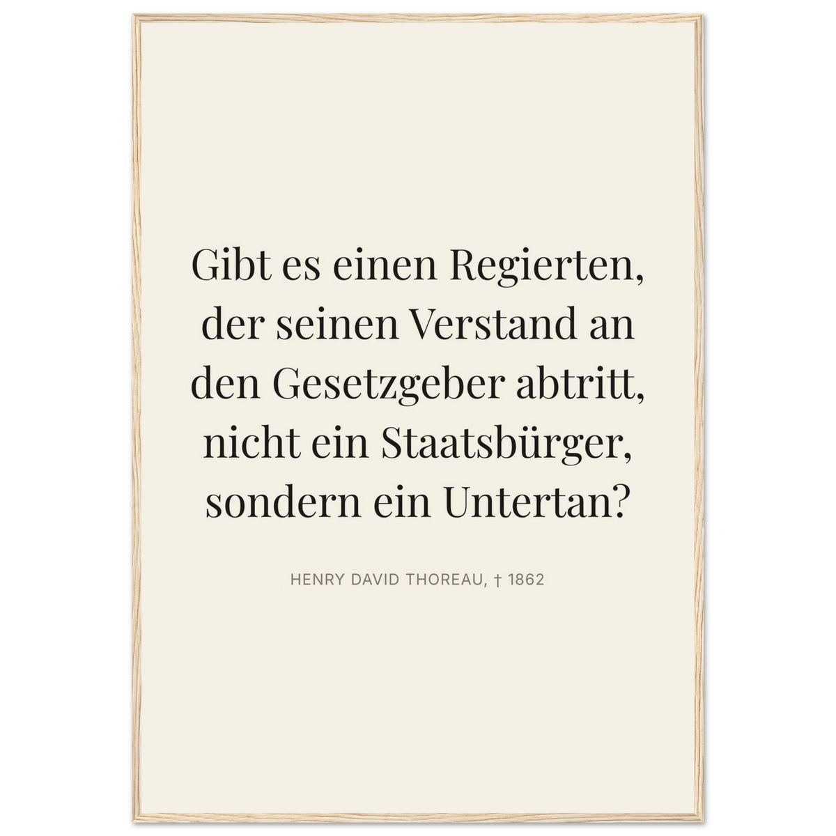 Thores Dunkle Worte in Schweizer Weiss (Klassisches Poster mit Holzrahmen) [Editorial-Beige]