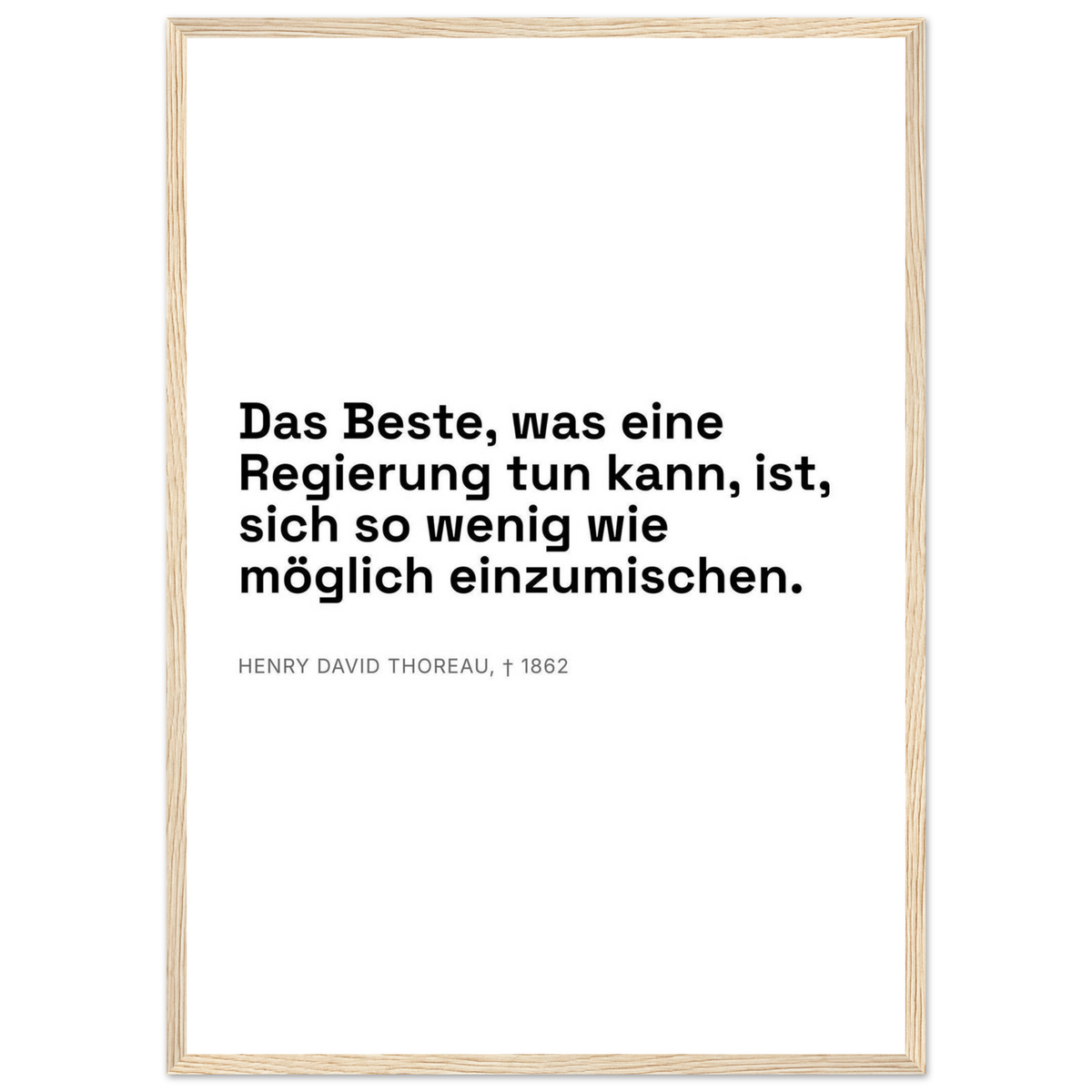 Thores Einflusslosigkeit im Schweizer Weiss (Klassisches Poster mit Holzrahmen)