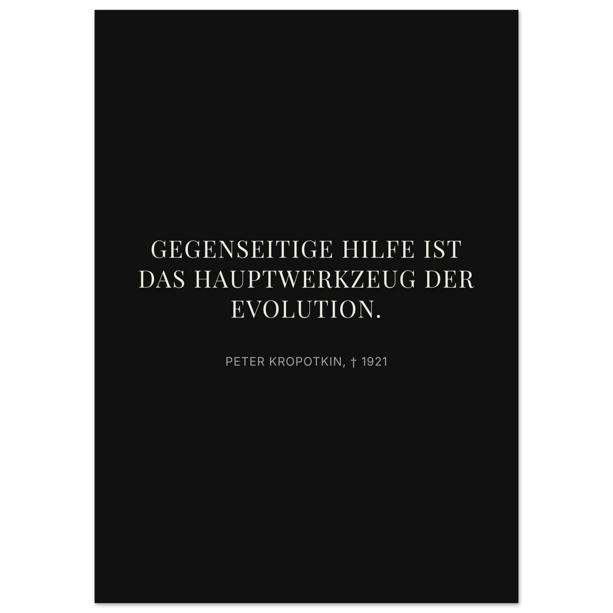Kroponkins Wege im Dunkeln – Typografie auf Leinwand – Motiv 1 (Premium Poster auf mattem Papier)
