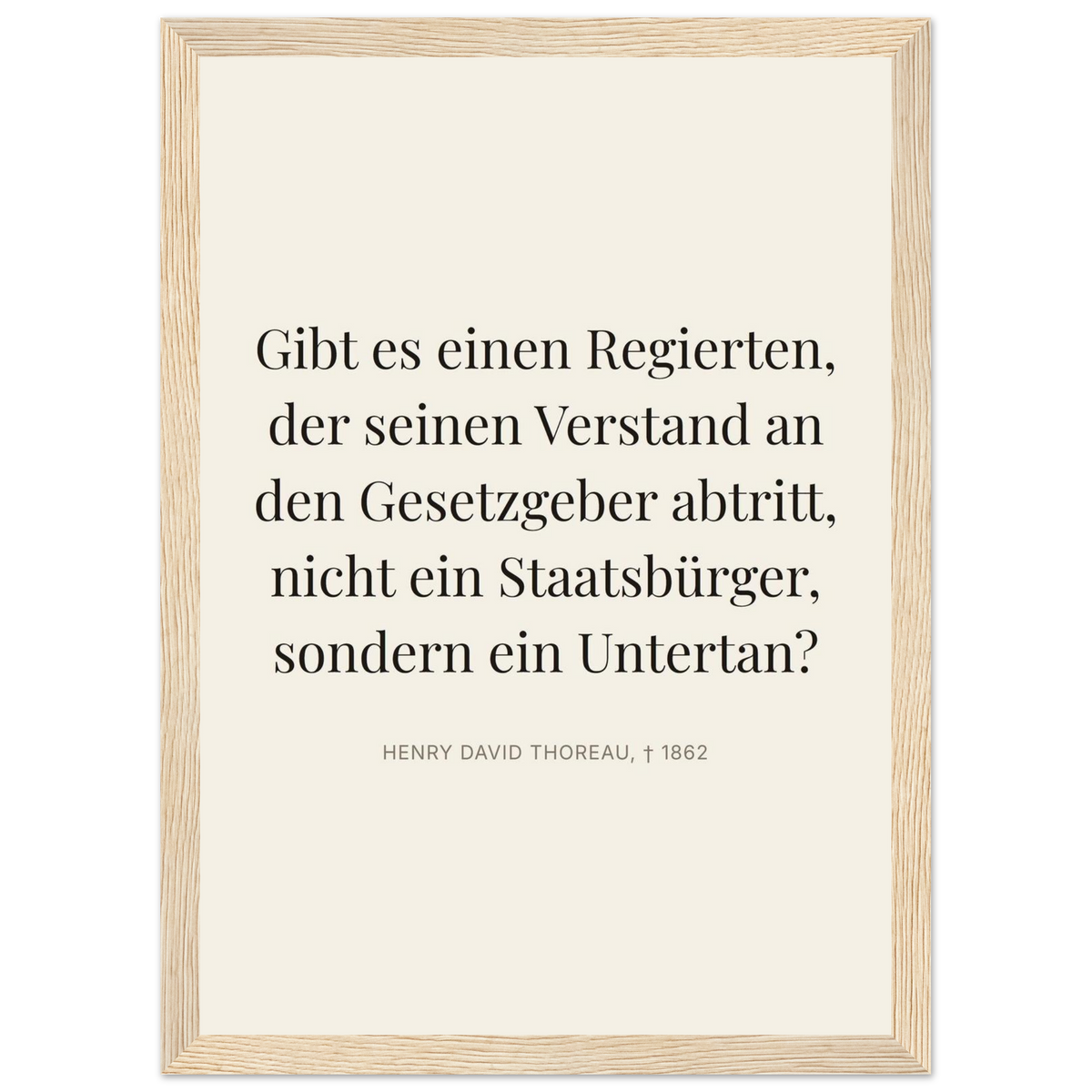 Thores Dunkle Worte in Schweizer Weiss (Klassisches Poster mit Holzrahmen) [Editorial-Beige]