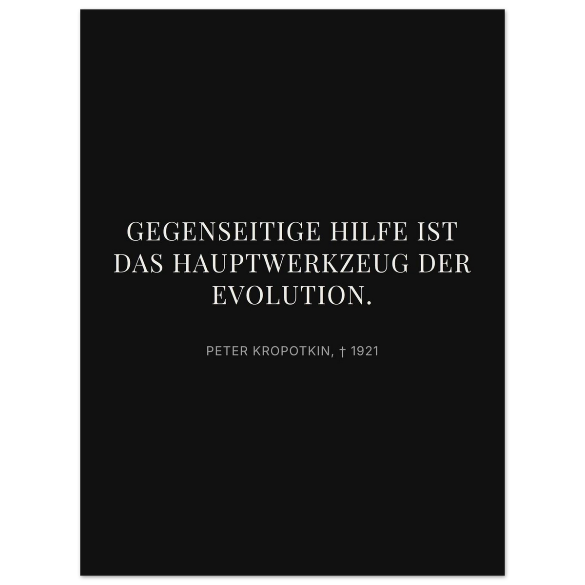 Kroponkins Wege im Dunkeln – Typografie auf Leinwand – Motiv 1 (Premium Poster auf mattem Papier)