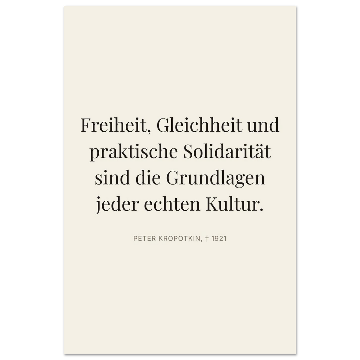Kroponkins Dunkle Wege – Typografie auf Leinwand (Premium Poster auf mattem Papier) [Editorial-Beige]