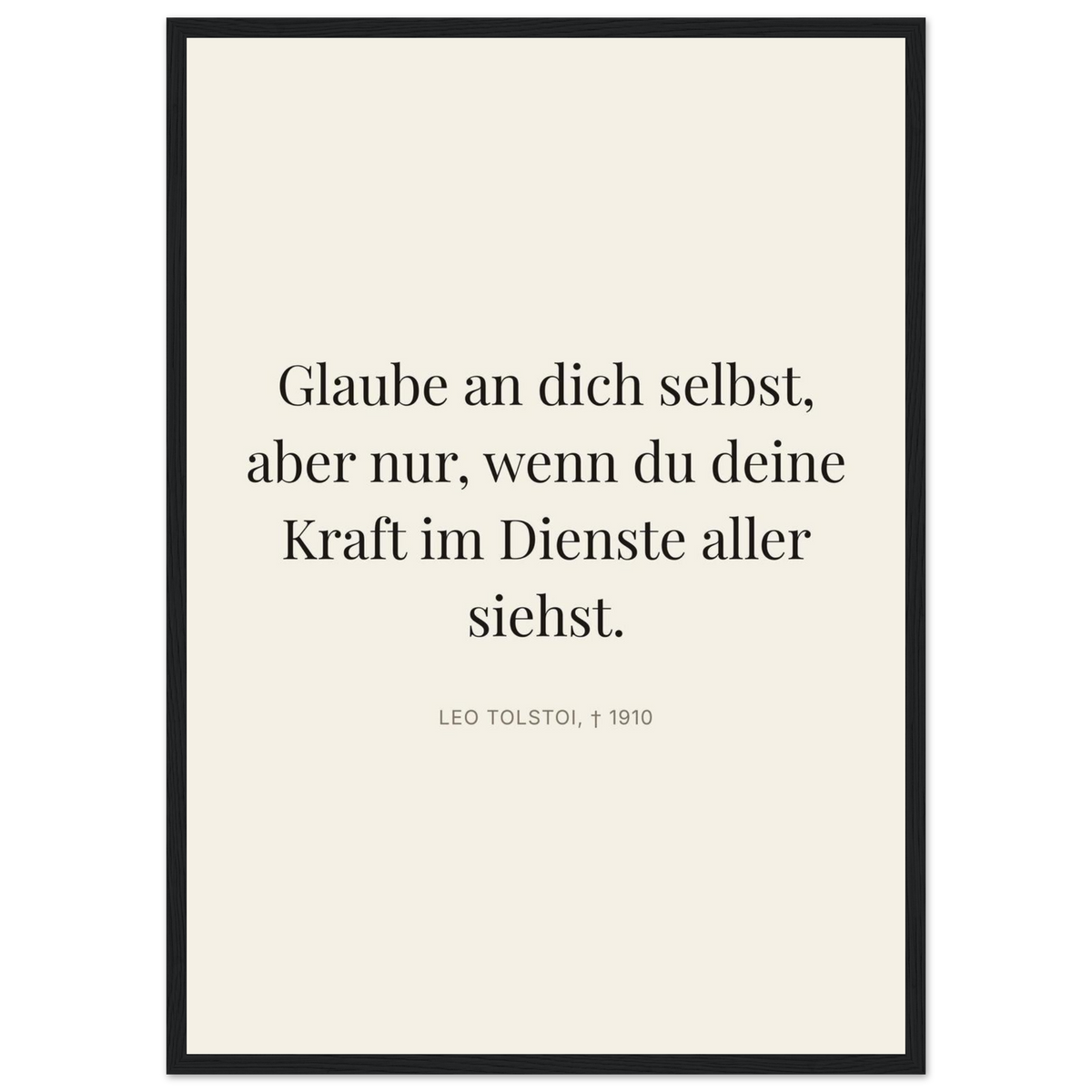 Leo Tolskis Wege zum Schweizer Weiss (Klassisches Poster mit Holzrahmen) [Editorial-Beige]