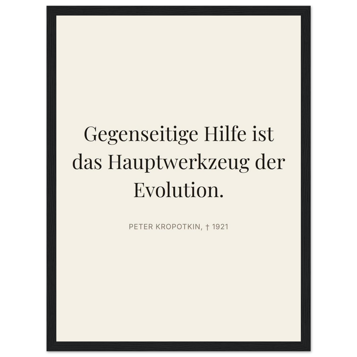 Kroponkins Wege im Dunkeln – Typografie auf Leinwand (Klassisches Poster mit Holzrahmen) [Editorial-Beige]