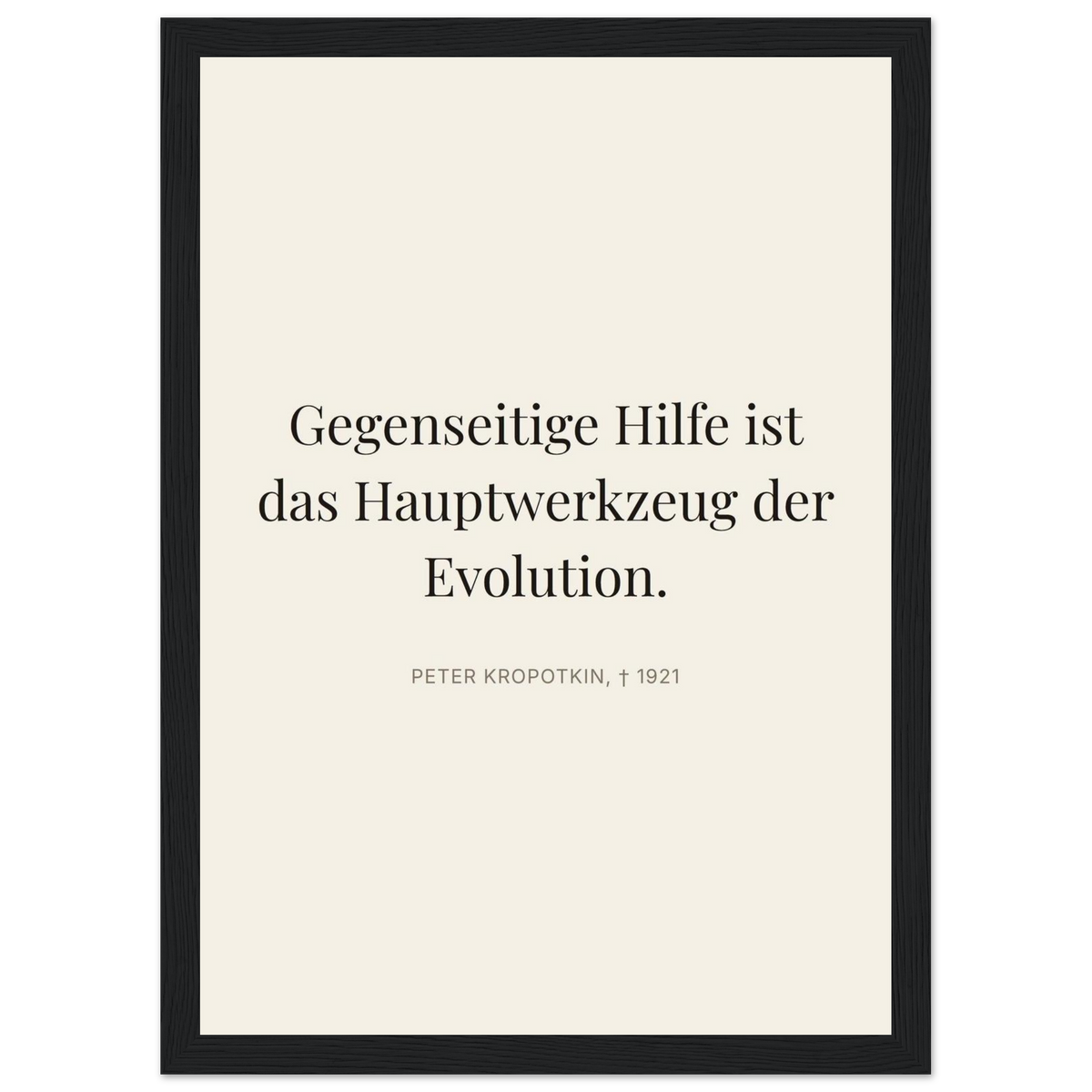 Kroponkins Wege im Dunkeln – Typografie auf Leinwand (Klassisches Poster mit Holzrahmen) [Editorial-Beige]