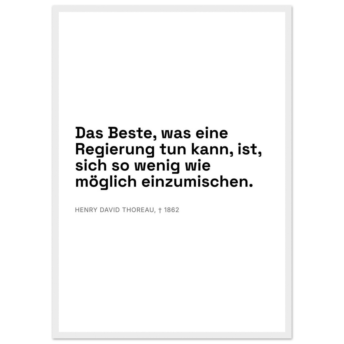 Thores Einflusslosigkeit im Schweizer Weiss (Klassisches Poster mit Holzrahmen)