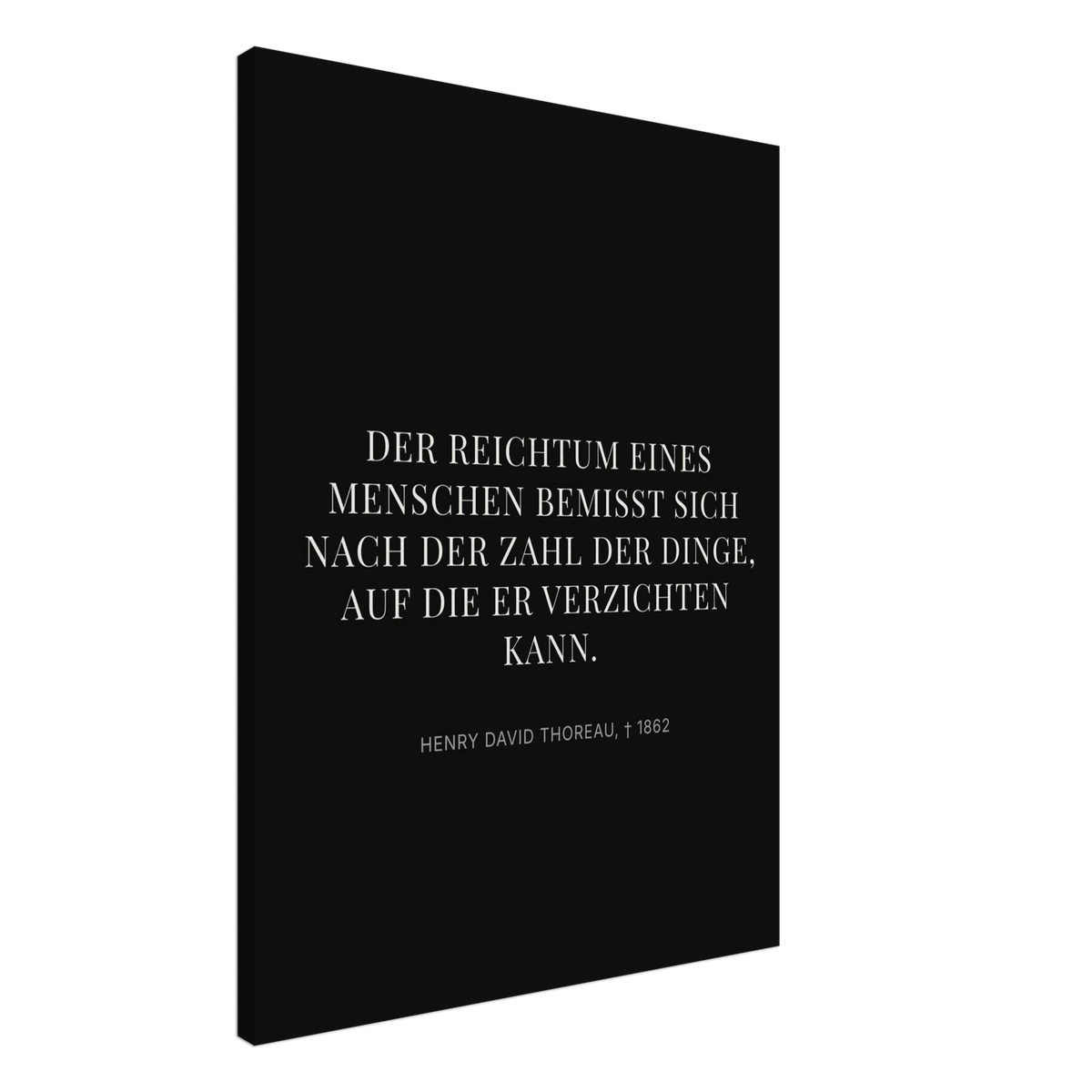 Thores Wege zum Reichtum - Typografisches Zitat in Bauhaus-Optik (Leinwand) [Display-Dunkel]