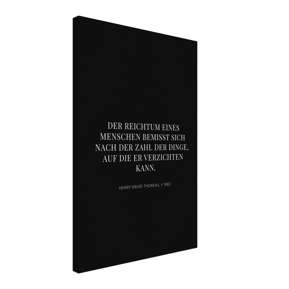Thores Wege zum Reichtum - Typografisches Zitat in Bauhaus-Optik (Leinwand) [Display-Dunkel]