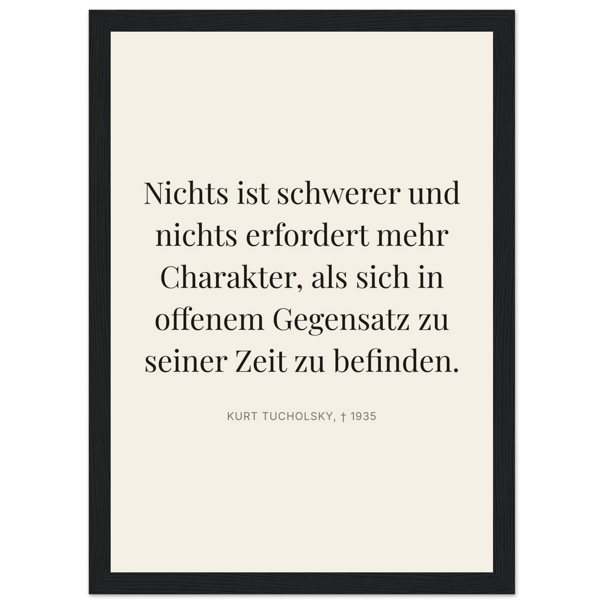 Tuchs Verzweiflung im Schweizer Weiss (Klassisches Poster mit Holzrahmen) [Editorial-Beige]