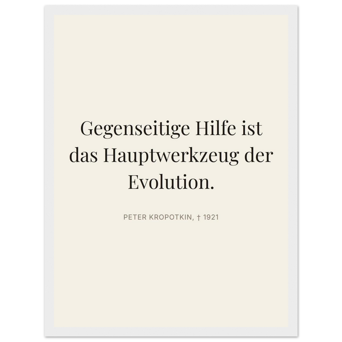 Kroponkins Wege im Dunkeln – Typografie auf Leinwand (Klassisches Poster mit Holzrahmen) [Editorial-Beige]