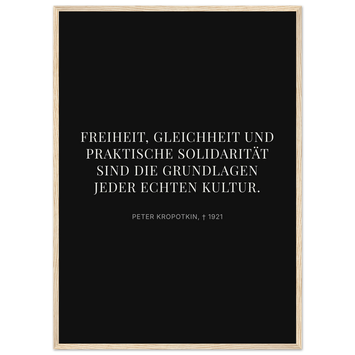 Kroponkins Wege im Dunkeln – Typografie auf Leinwand – Motiv 4 (Klassisches Poster mit Holzrahmen)