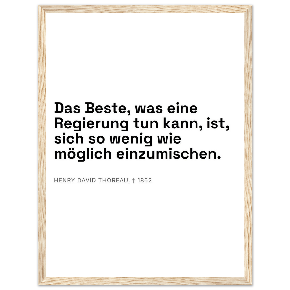 Thores Einflusslosigkeit im Schweizer Weiss (Klassisches Poster mit Holzrahmen)