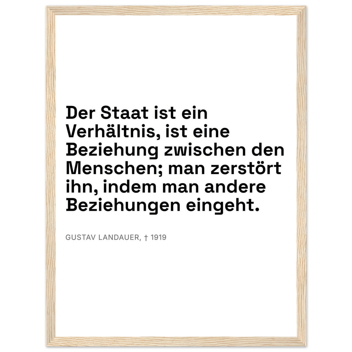Landauers Reflexionen im Schweizer Weiss (Klassisches Poster mit Holzrahmen)