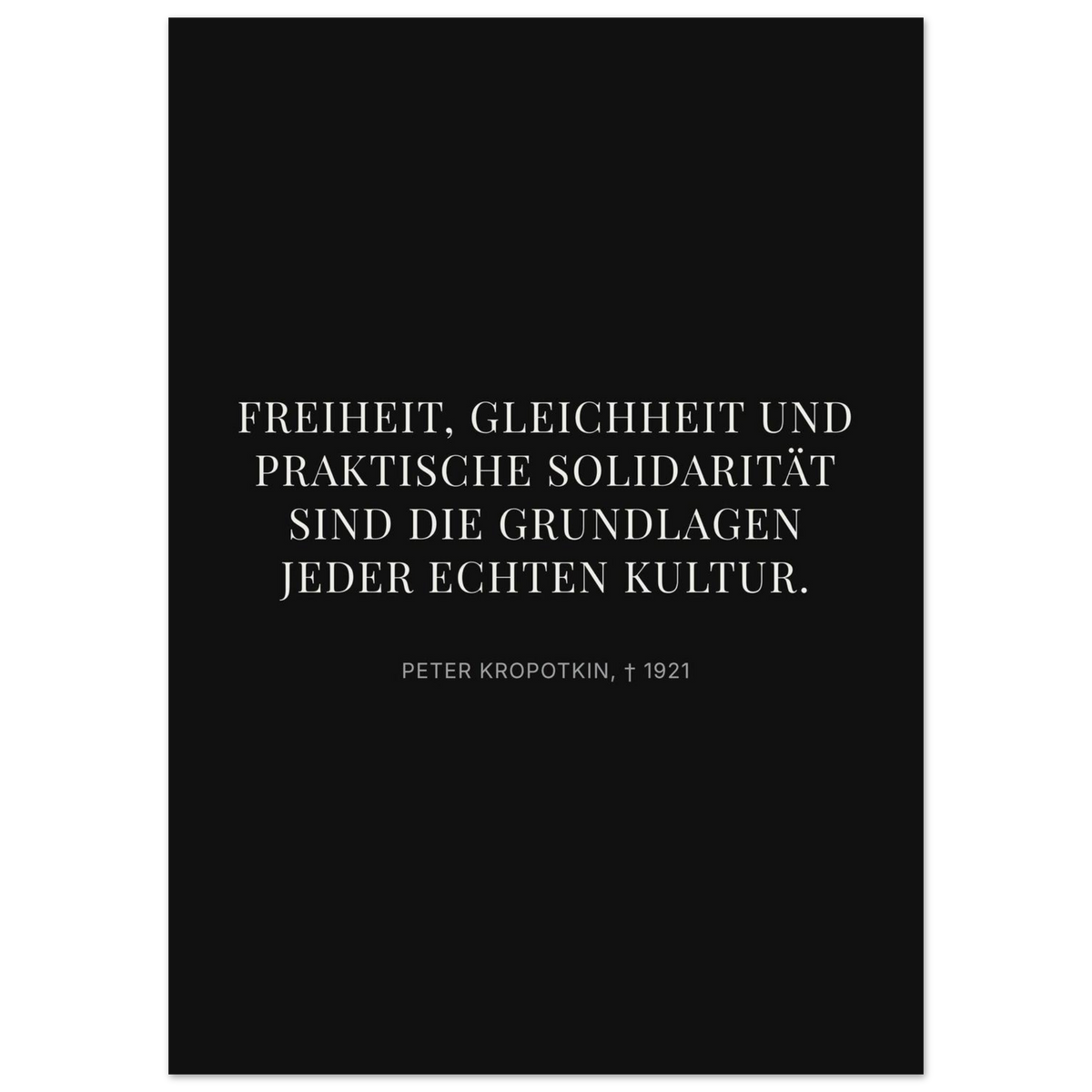Kroponkins Wege im Dunkeln – Typografie auf Leinwand – Motiv 4 (Premium Poster auf mattem Papier)