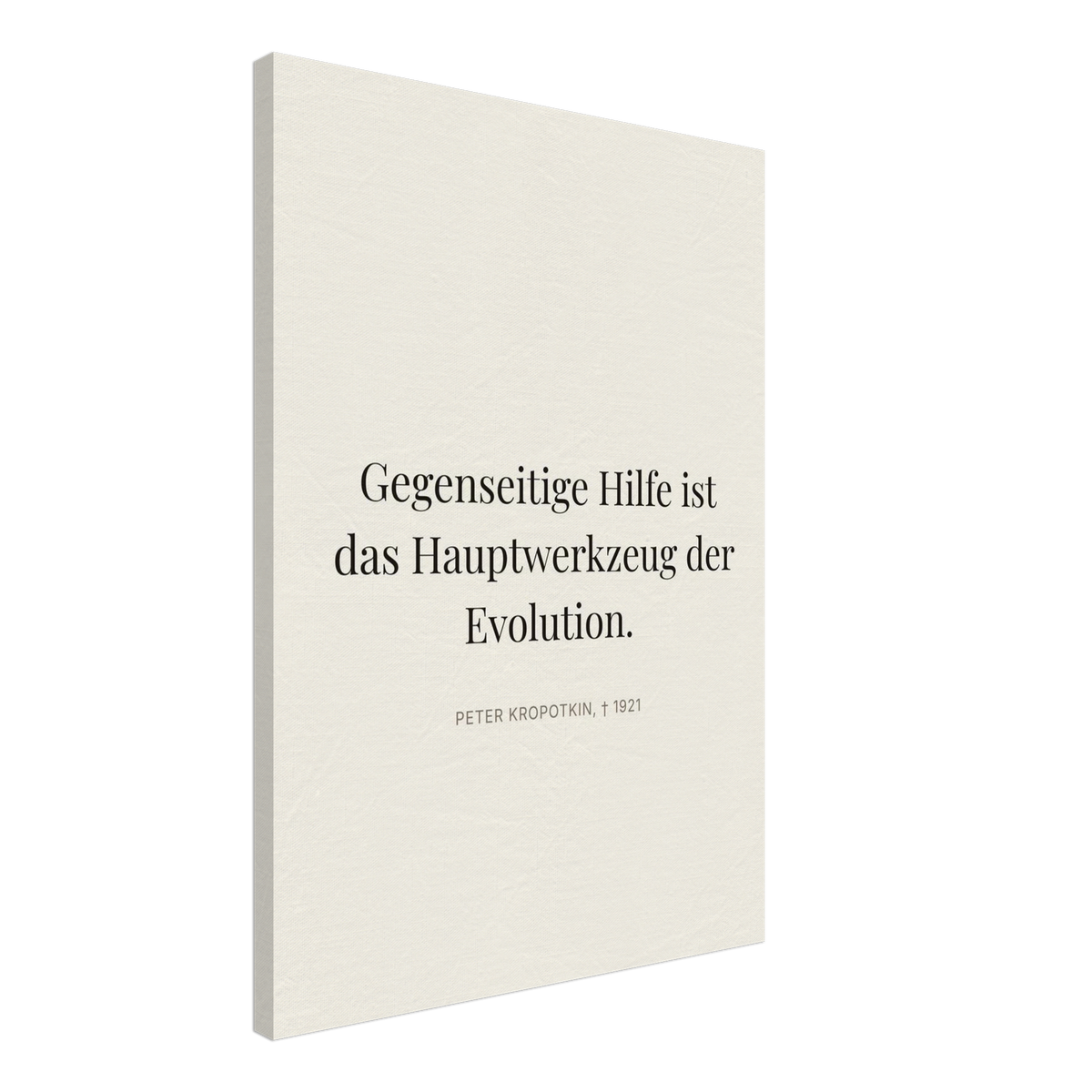 Kroponkins Wege im Dunkeln – Typografie auf Leinwand (Leinwand) [Editorial-Beige]
