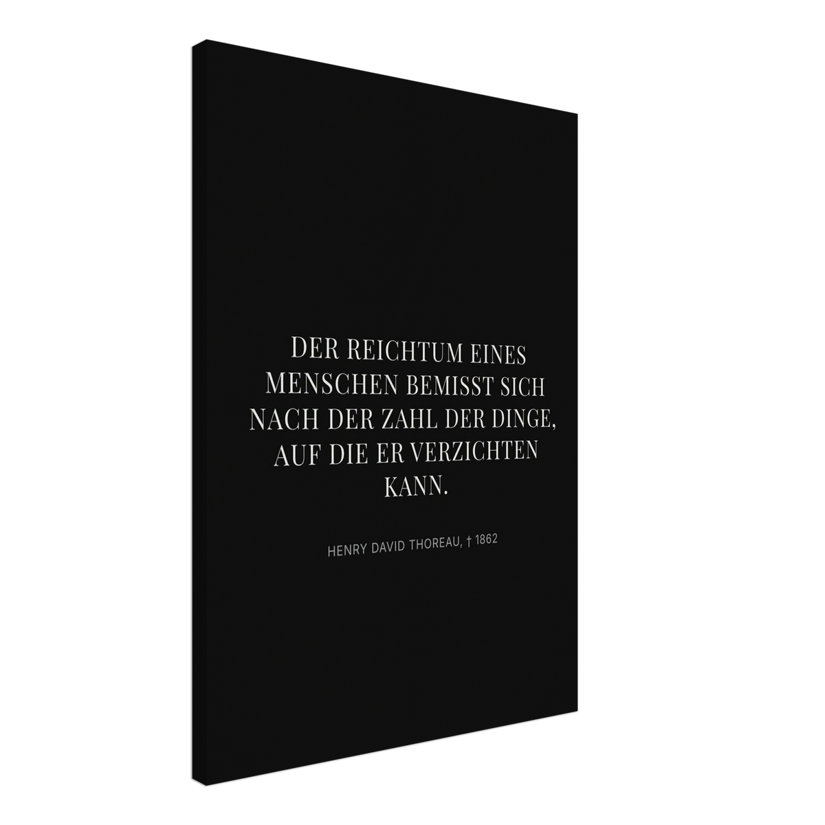 Thores Wege zum Reichtum - Typografisches Zitat in Bauhaus-Optik (Leinwand) [Display-Dunkel]