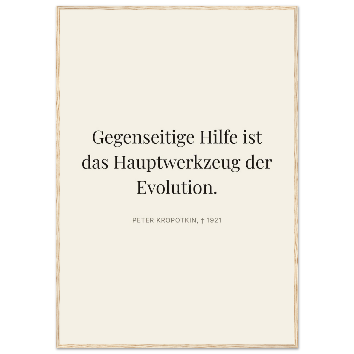 Kroponkins Wege im Dunkeln – Typografie auf Leinwand (Klassisches Poster mit Holzrahmen) [Editorial-Beige]