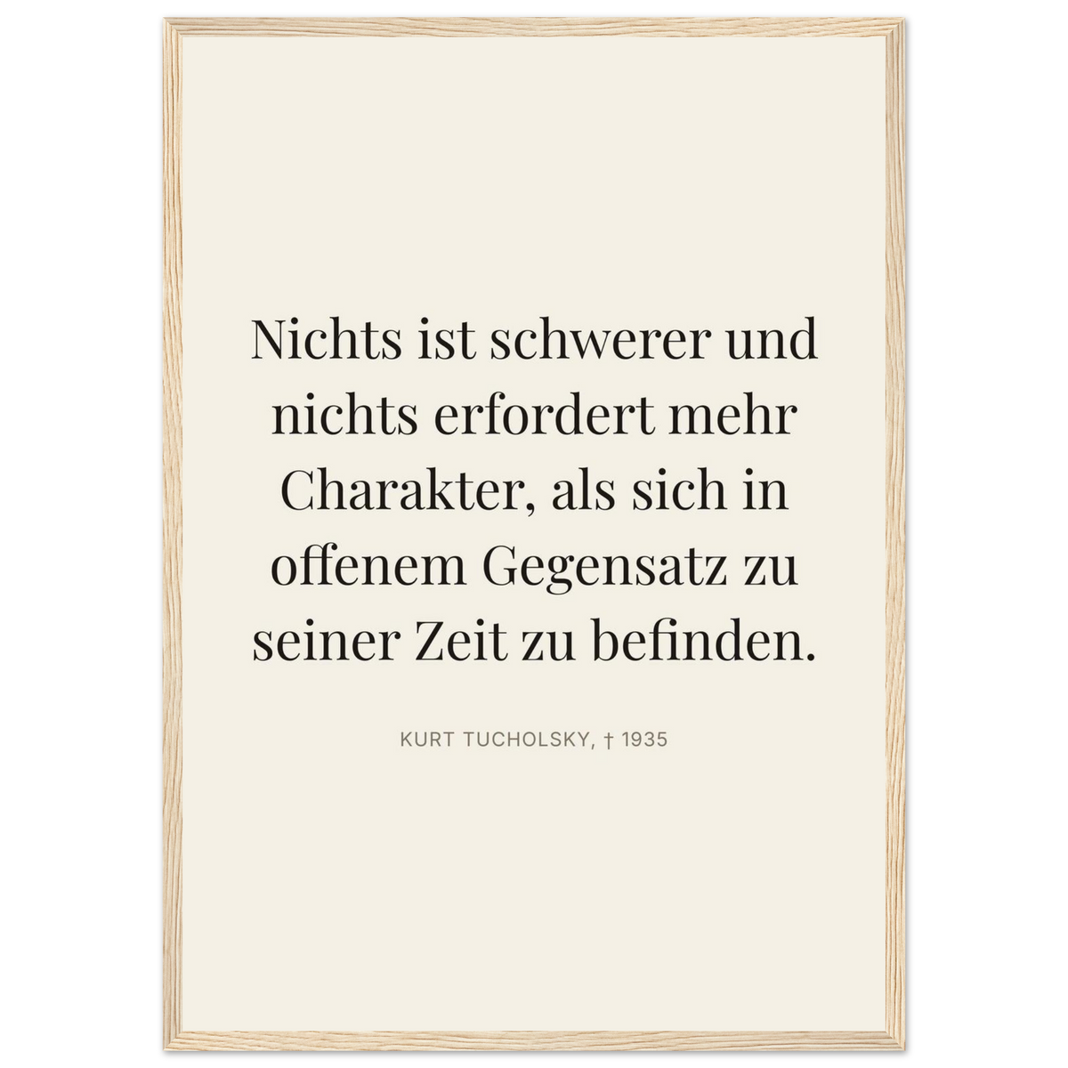 Tuchs Verzweiflung im Schweizer Weiss (Klassisches Poster mit Holzrahmen) [Editorial-Beige]