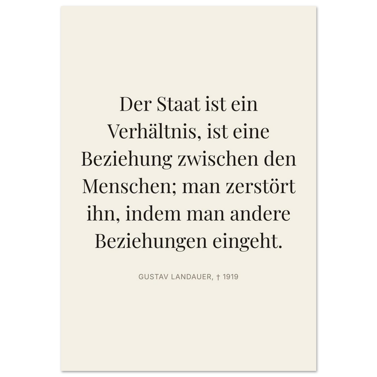 Gustavs Dunkle Wege – Typografie auf Leinwand (Premium Poster auf mattem Papier) [Editorial-Beige]