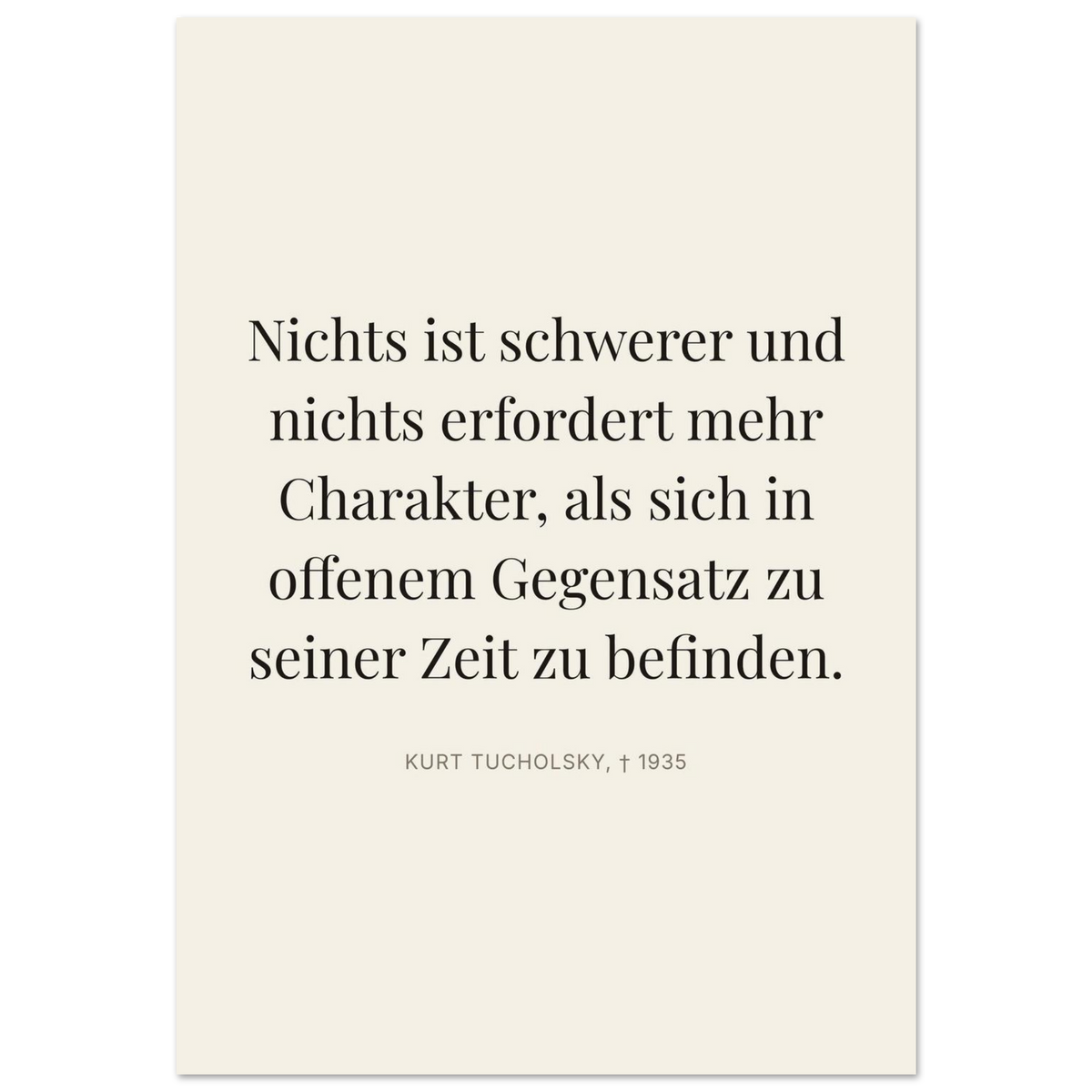 Tuchs Verzweiflung im Schweizer Weiss (Premium Poster auf mattem Papier) [Editorial-Beige]