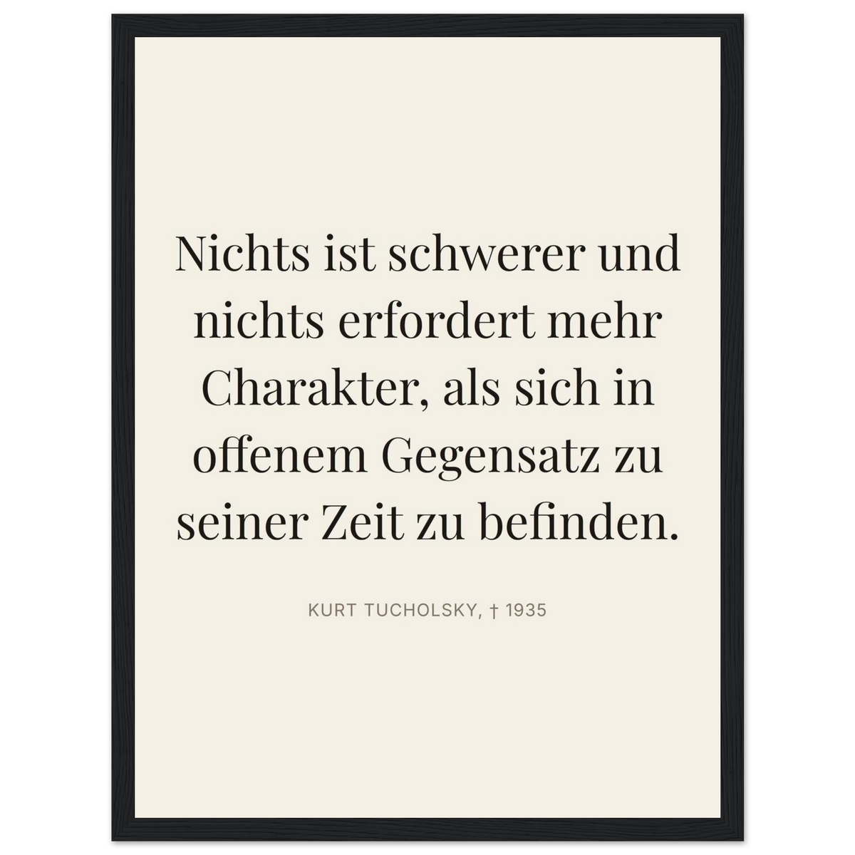 Tuchs Verzweiflung im Schweizer Weiss (Klassisches Poster mit Holzrahmen) [Editorial-Beige]