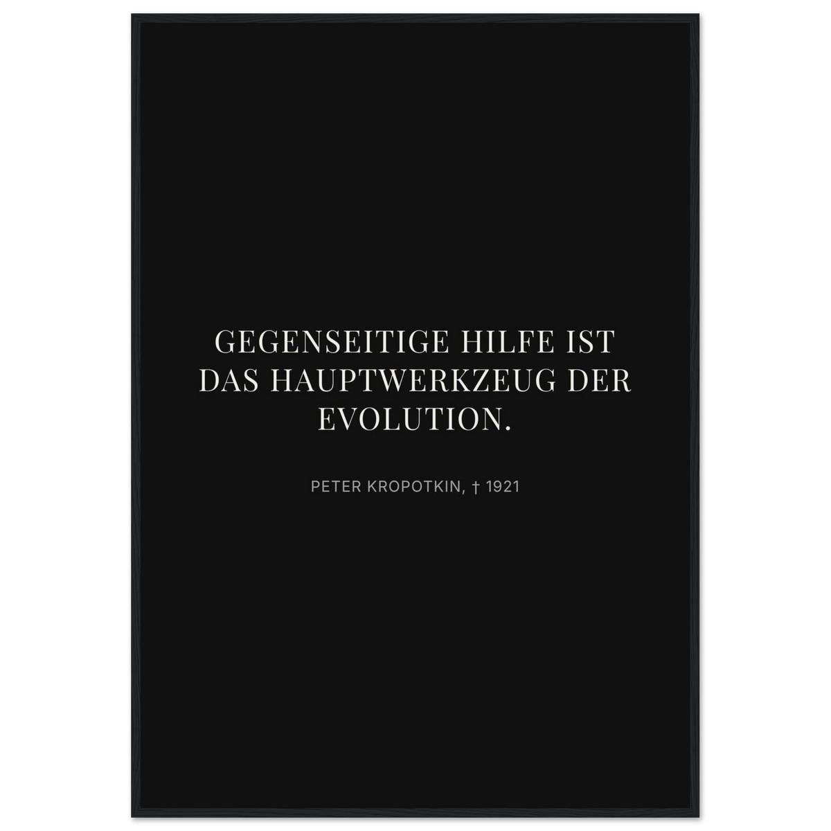 Kroponkins Wege im Dunkeln – Typografie auf Leinwand – Motiv 2 (Klassisches Poster mit Holzrahmen)