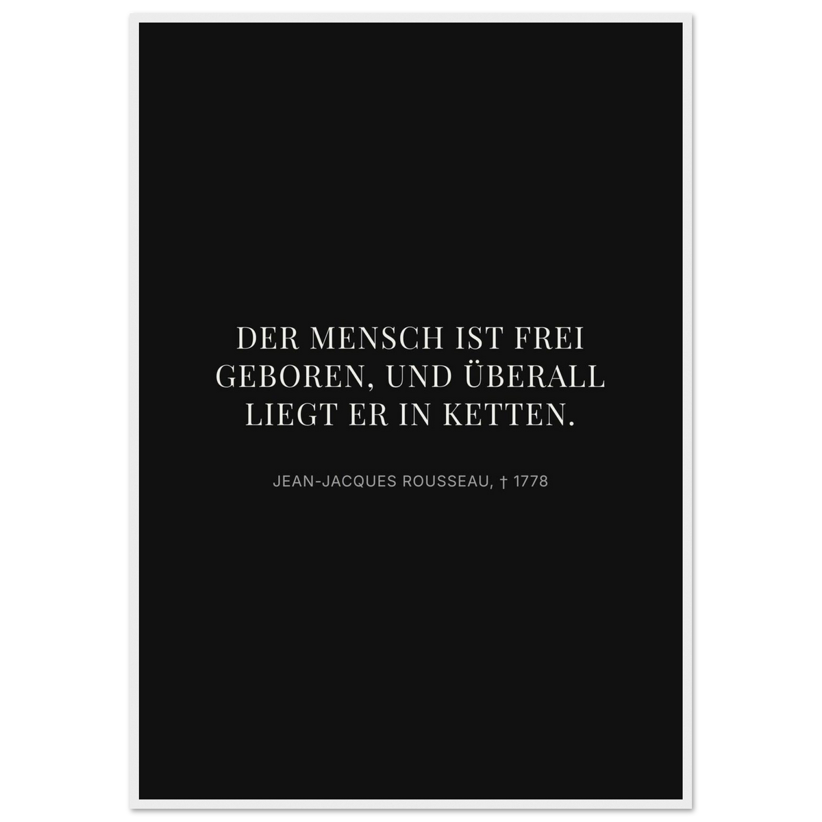 Freiheit im Dunkeln - Typografisches Zitat auf Leinwand (Klassisches Poster mit Holzrahmen)