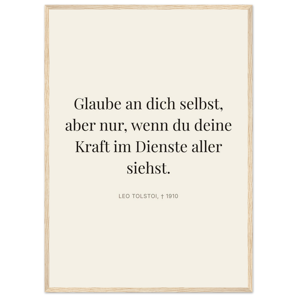 Leo Tolskis Wege zum Schweizer Weiss (Klassisches Poster mit Holzrahmen) [Editorial-Beige]