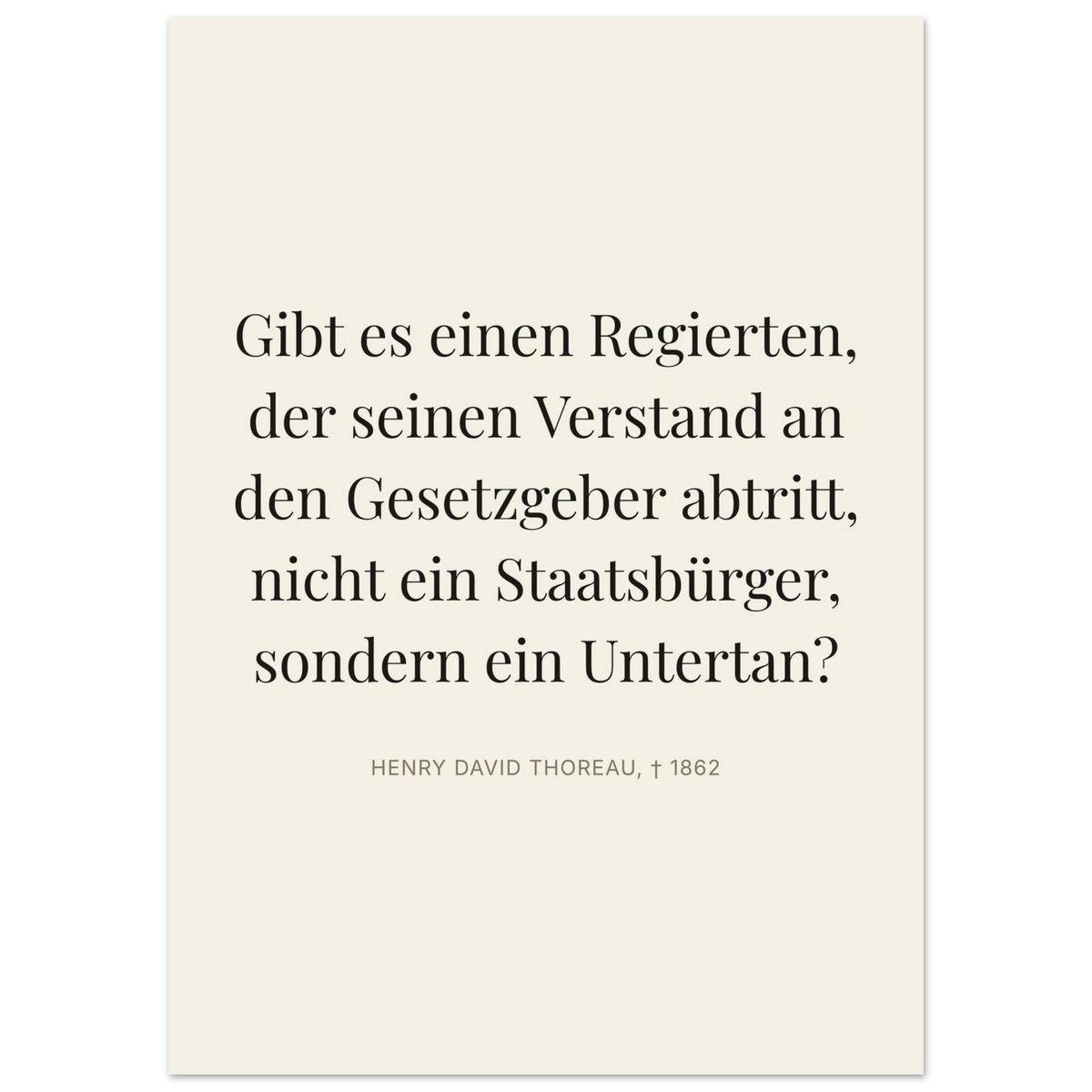 Thores Dunkle Worte in Schweizer Weiss (Premium Poster auf mattem Papier) [Editorial-Beige]