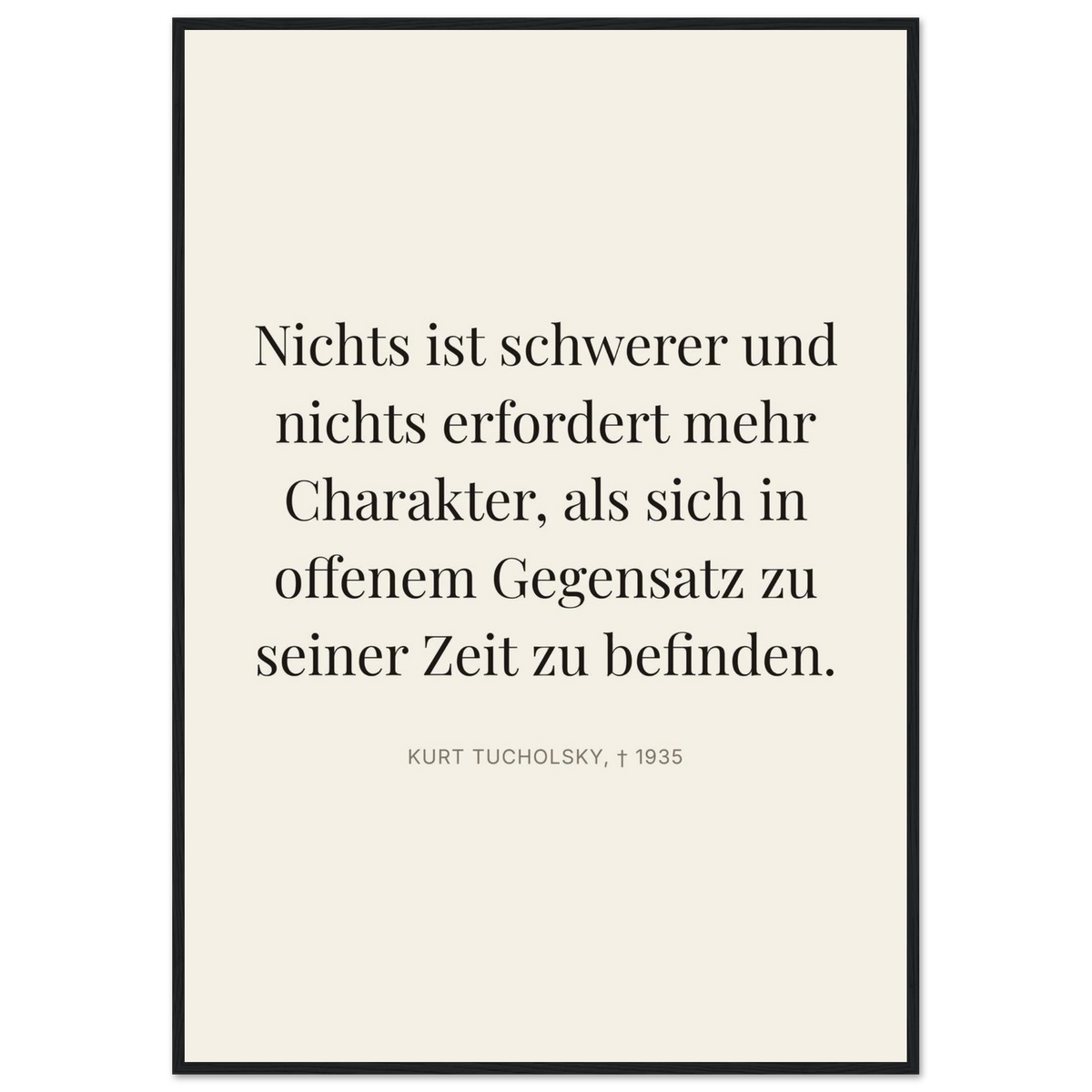 Tuchs Verzweiflung im Schweizer Weiss (Klassisches Poster mit Holzrahmen) [Editorial-Beige]