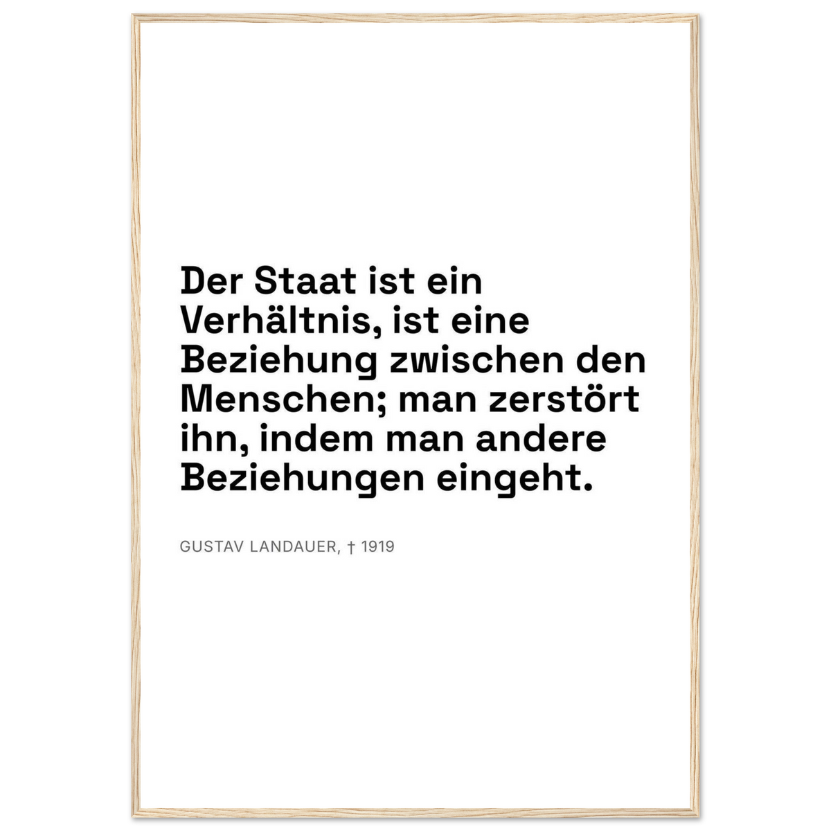 Landauers Reflexionen im Schweizer Weiss (Klassisches Poster mit Holzrahmen)