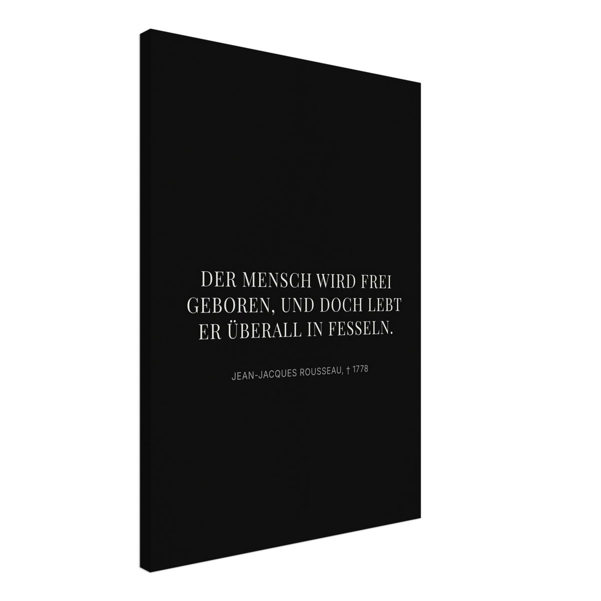 Rousseaus Freiheit im Dunkel – Typografie auf Leinwand – Motiv 1 (Leinwand)