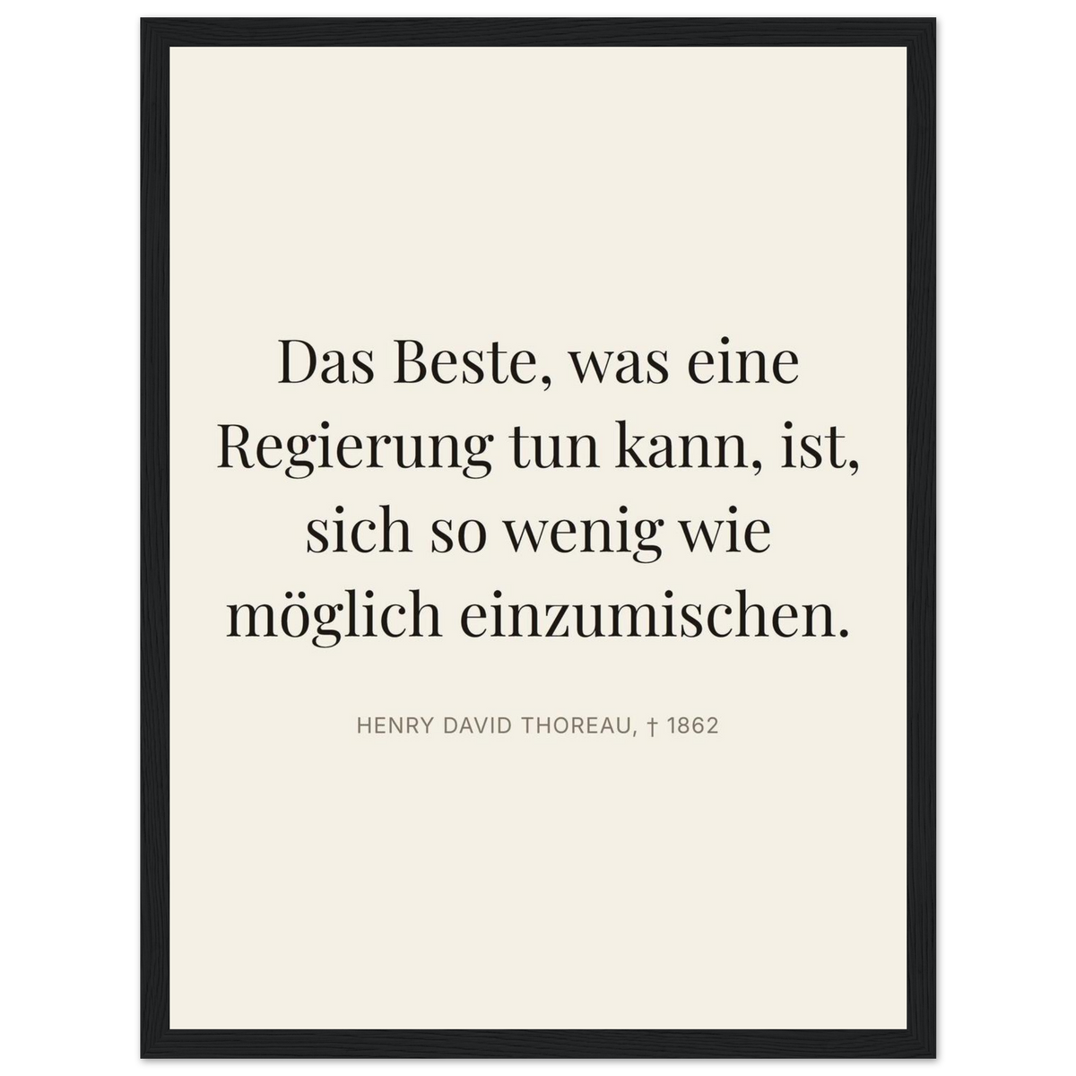 Thores Dunkle Worte im Schweizer Weiss (Klassisches Poster mit Holzrahmen) [Editorial-Beige]