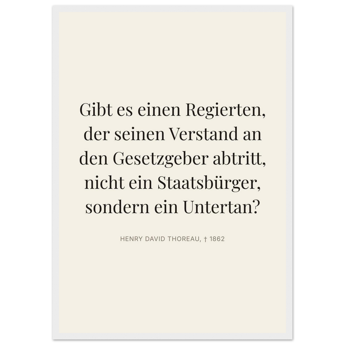 Thores Dunkle Worte in Schweizer Weiss (Klassisches Poster mit Holzrahmen) [Editorial-Beige]