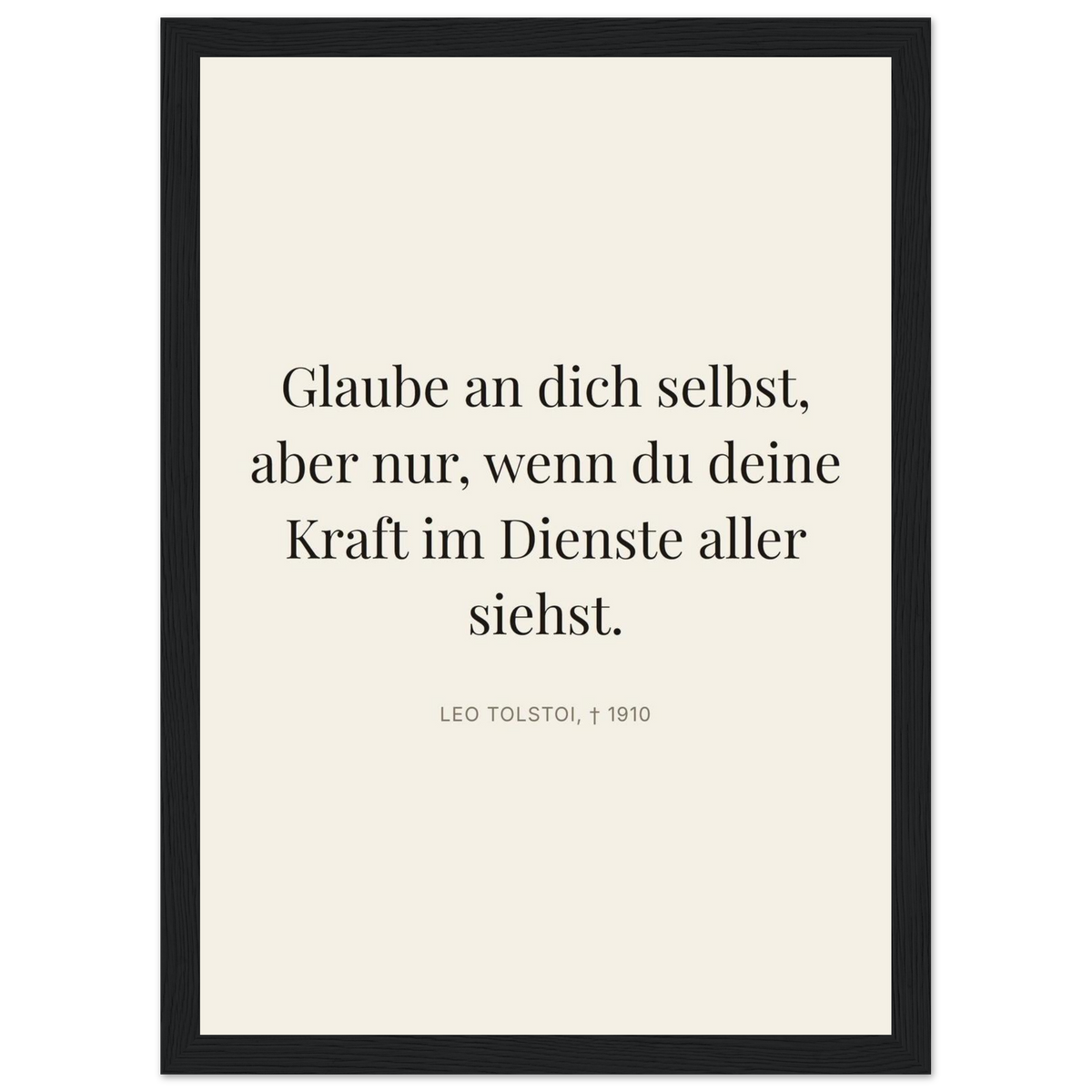 Leo Tolskis Wege zum Schweizer Weiss (Klassisches Poster mit Holzrahmen) [Editorial-Beige]