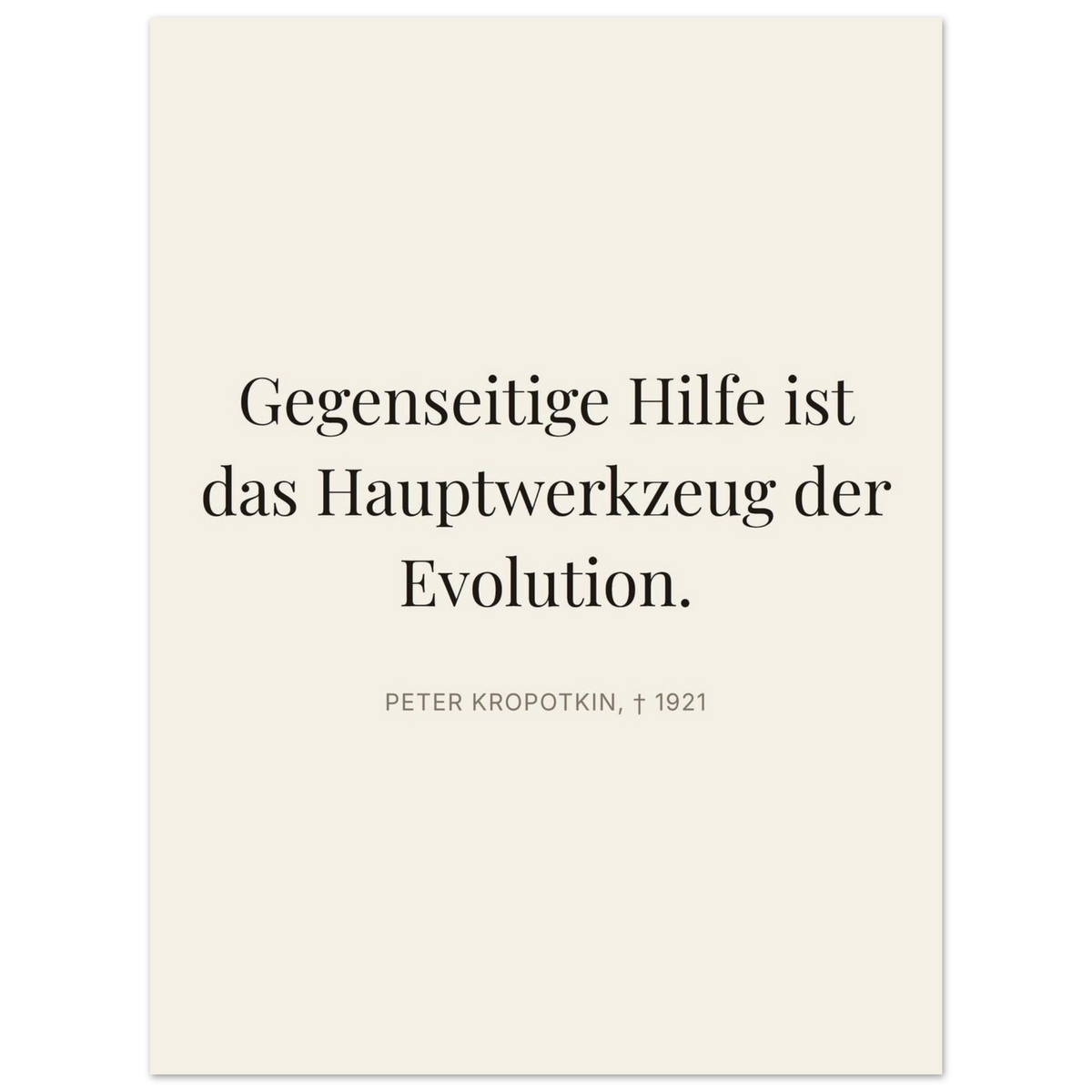 Kroponkins Wege im Dunkeln – Typografie auf Leinwand (Premium Poster auf mattem Papier) [Editorial-Beige]