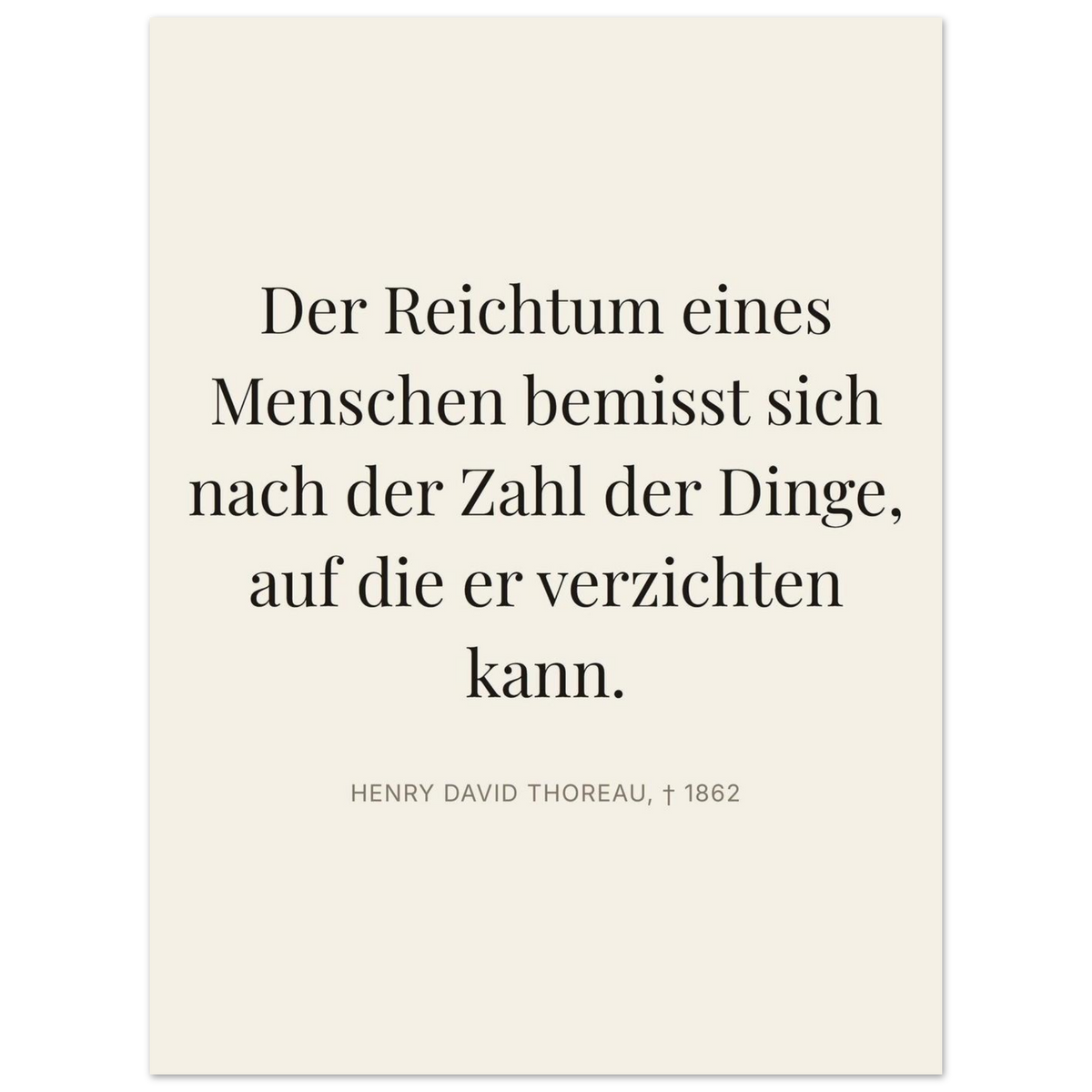 Thores Wege zum Reichtum - Typografisches Zitat in Bauhaus-Stil (Premium Poster auf mattem Papier) [Editorial-Beige]