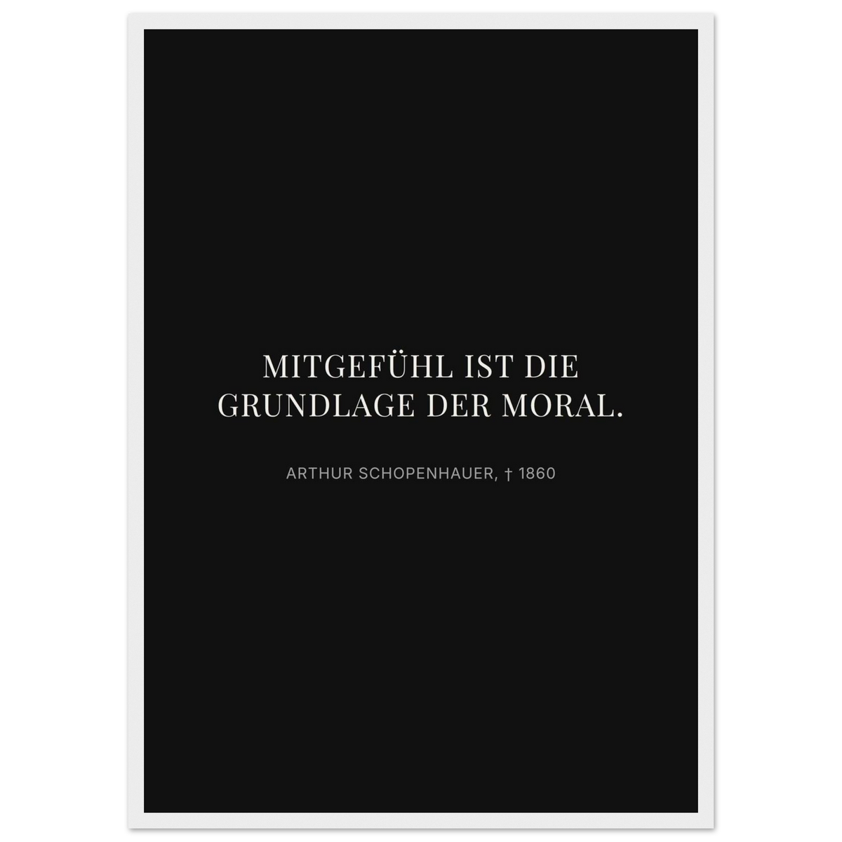 Schwarze Buchstaben auf cremeweißer Leinwand (Klassisches Poster mit Holzrahmen) [Display-Dunkel]