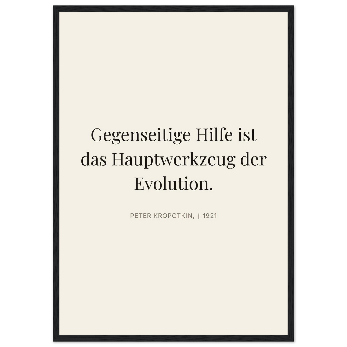Kroponkins Wege im Dunkeln – Typografie auf Leinwand (Klassisches Poster mit Holzrahmen) [Editorial-Beige]