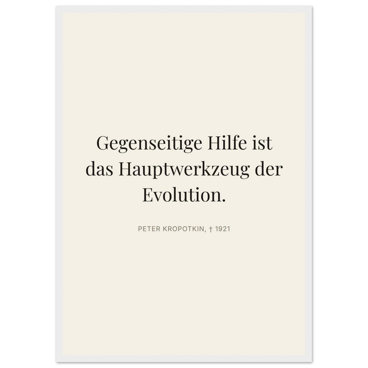 Kroponkins Wege im Dunkeln – Typografie auf Leinwand (Klassisches Poster mit Holzrahmen) [Editorial-Beige]