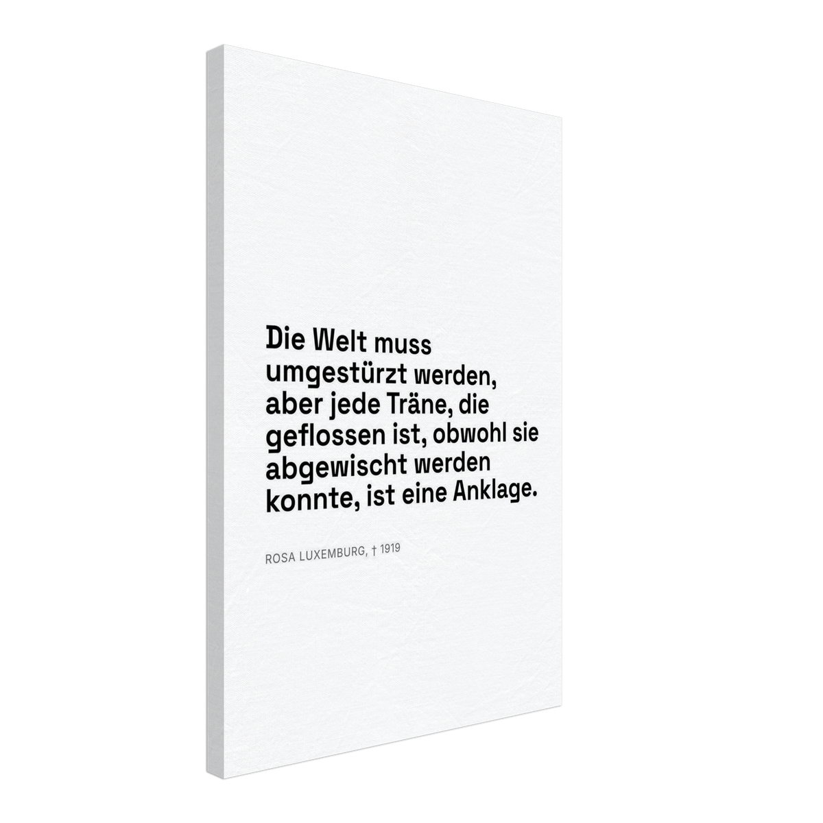 Rosa-Luxemburgs Worte in Schweizer Weiss – Motiv 1 (Leinwand)