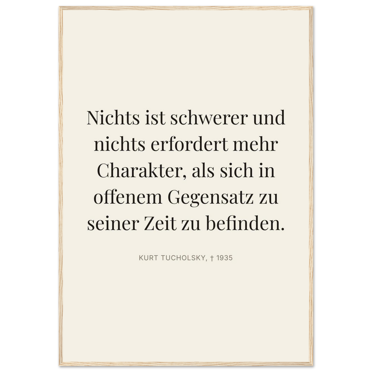 Tuchs Verzweiflung im Schweizer Weiss (Klassisches Poster mit Holzrahmen) [Editorial-Beige]