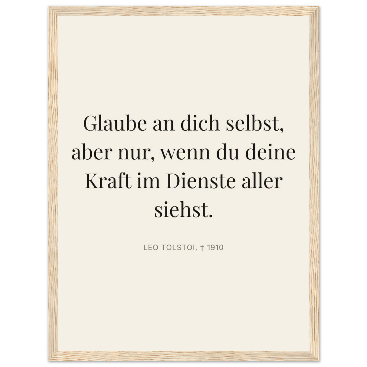 Leo Tolskis Wege zum Schweizer Weiss (Klassisches Poster mit Holzrahmen) [Editorial-Beige]