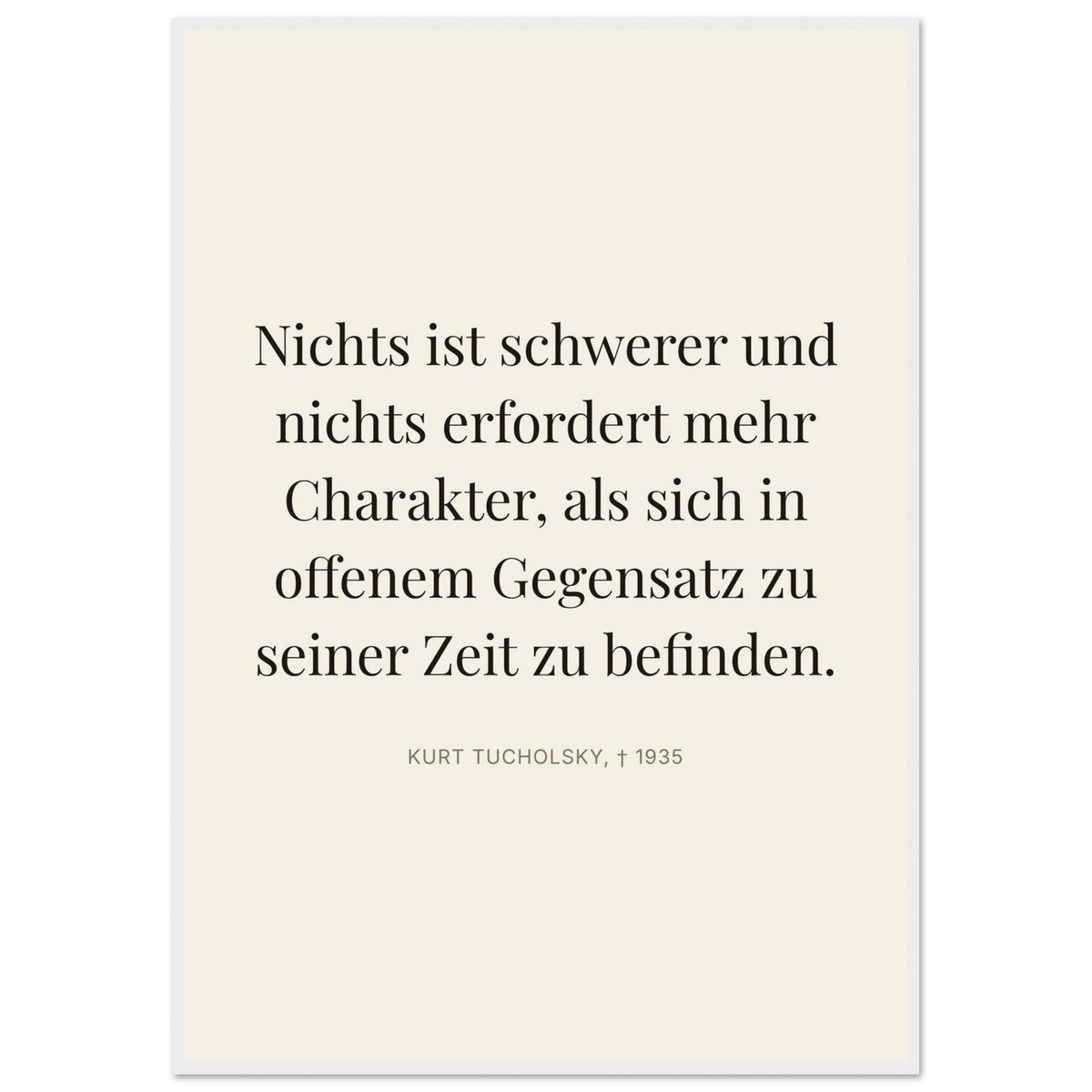 Tuchs Verzweiflung im Schweizer Weiss (Klassisches Poster mit Holzrahmen) [Editorial-Beige]